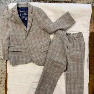 Little Gentleman -  Light Grey Plaid Suit